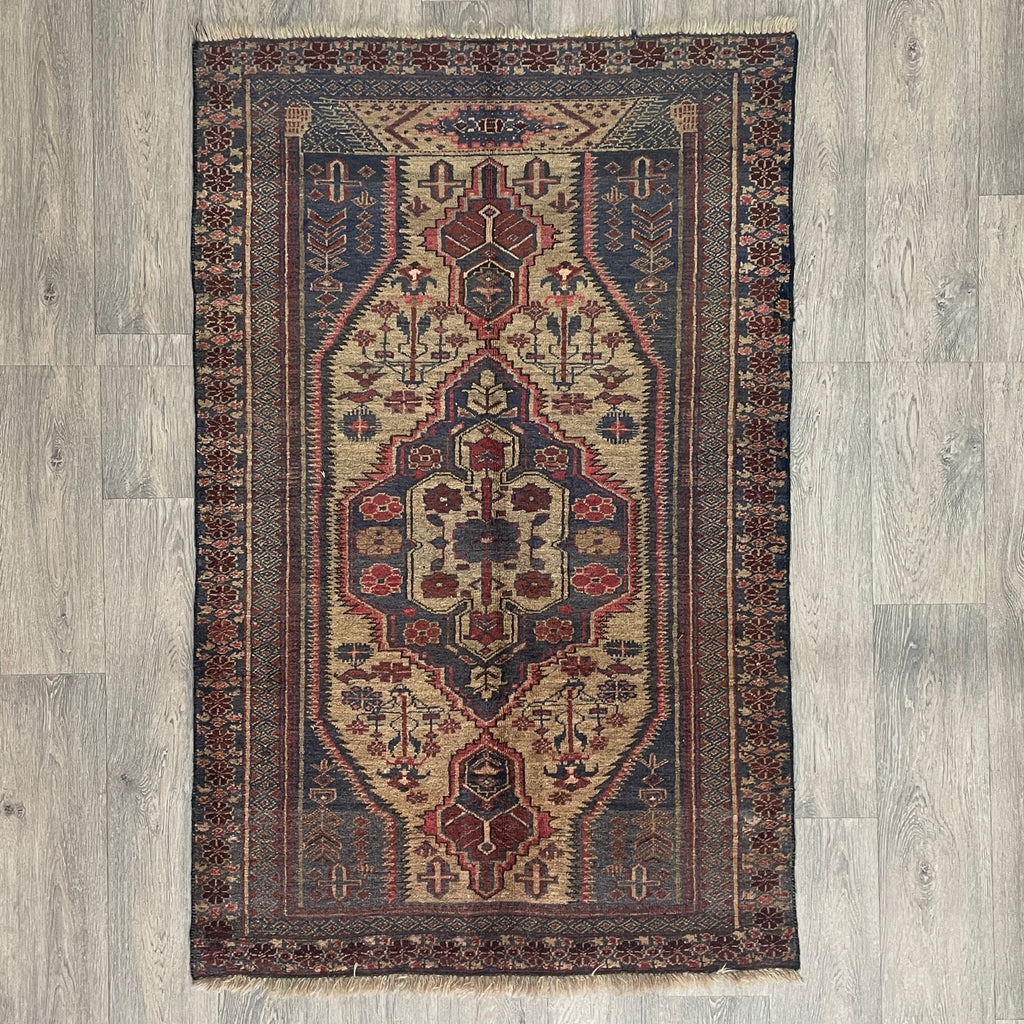 Old Afghan Herati Baluch Rug c. 1980