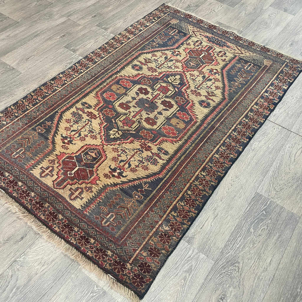 Old Afghan Herati Baluch Rug c. 1980