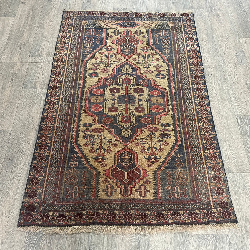 Old Afghan Herati Baluch Rug c. 1980