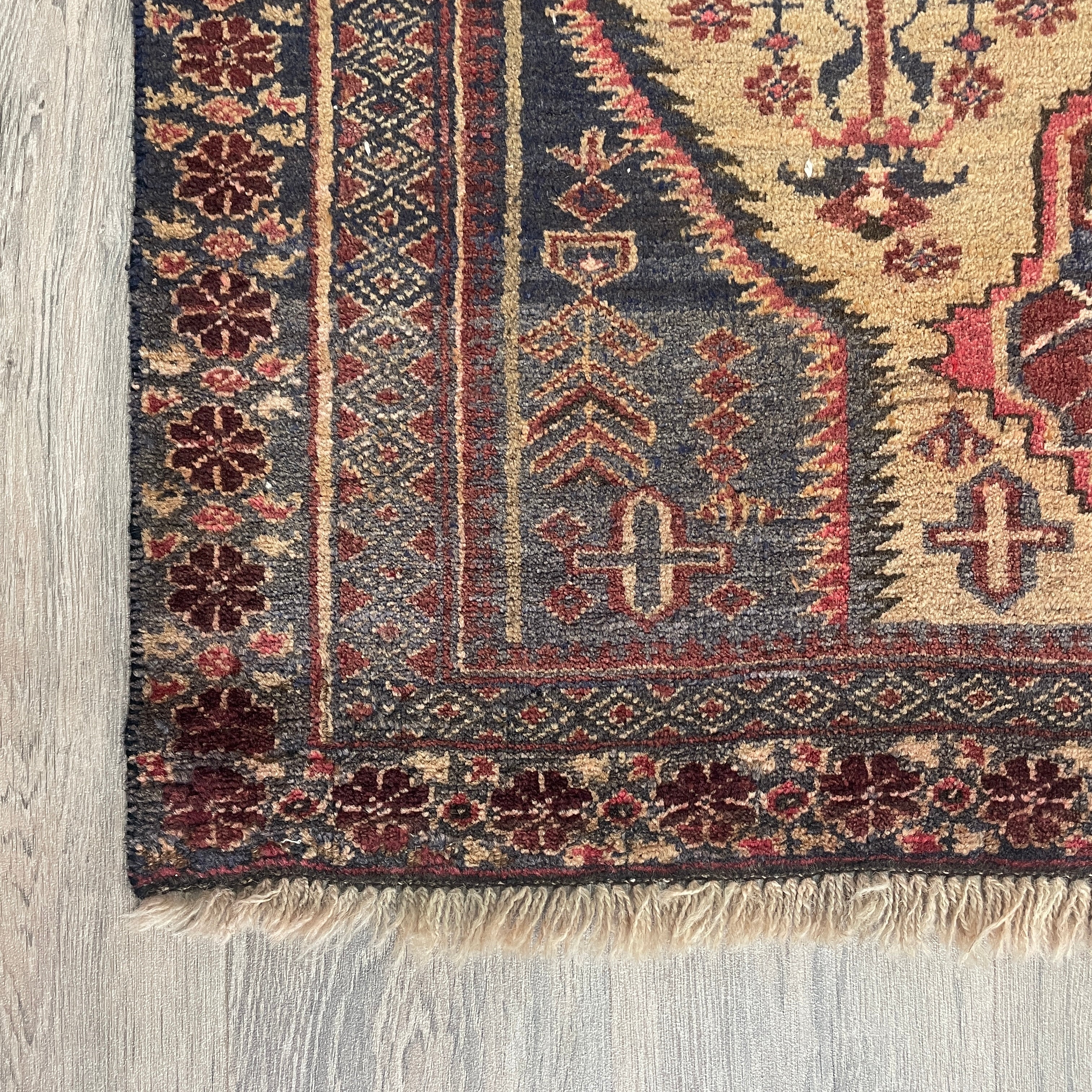 Old Afghan Herati Baluch Rug c. 1980
