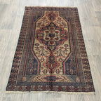 Old Afghan Herati Baluch Rug c. 1980
