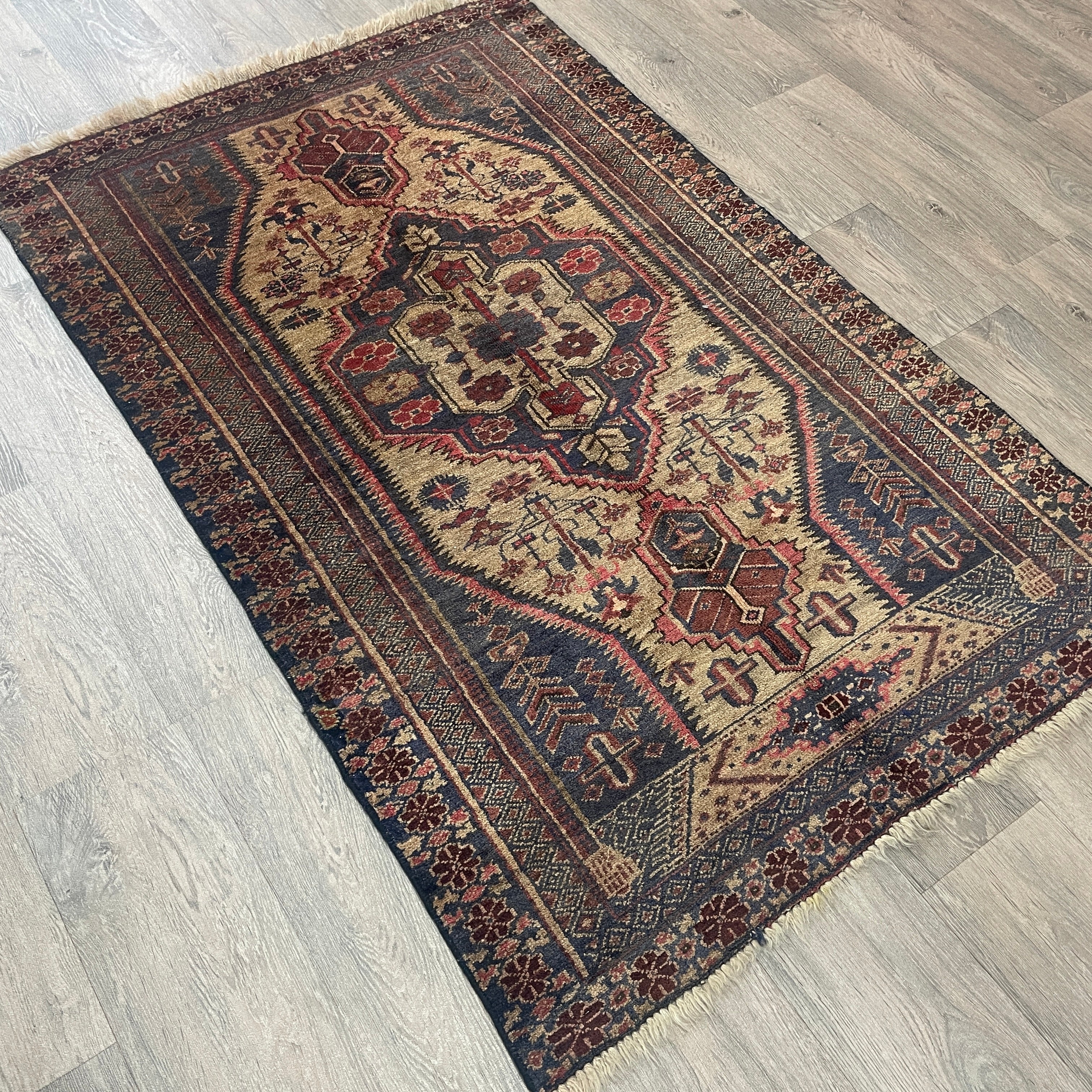 Old Afghan Herati Baluch Rug c. 1980