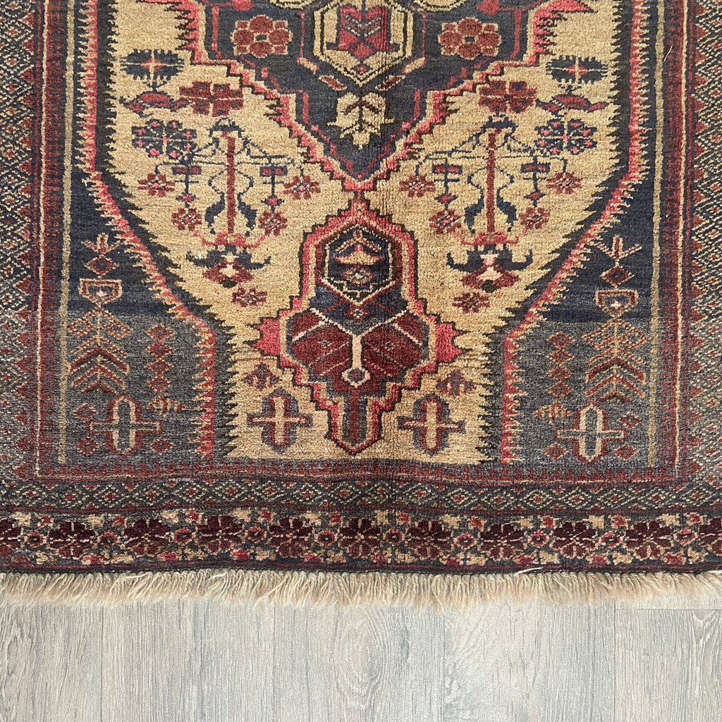 Old Afghan Herati Baluch Rug c. 1980