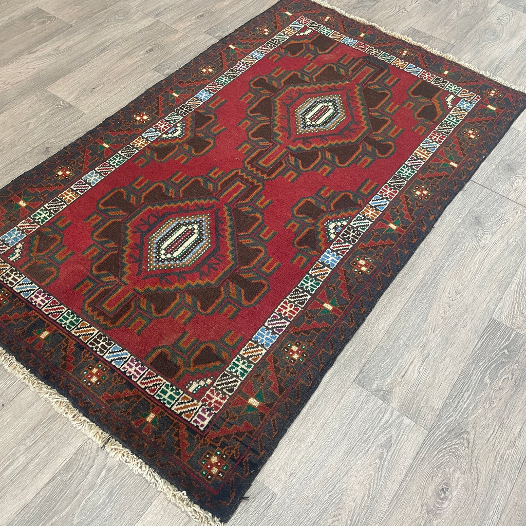 Old Afghan Herati Baluch Rug c. 1980