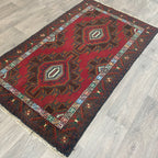 Old Afghan Herati Baluch Rug c. 1980
