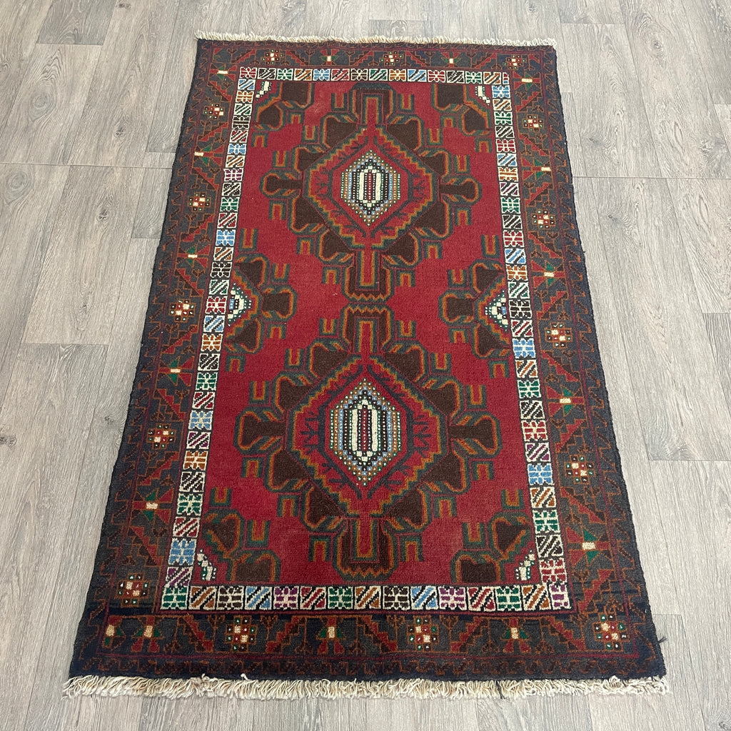 Old Afghan Herati Baluch Rug c. 1980