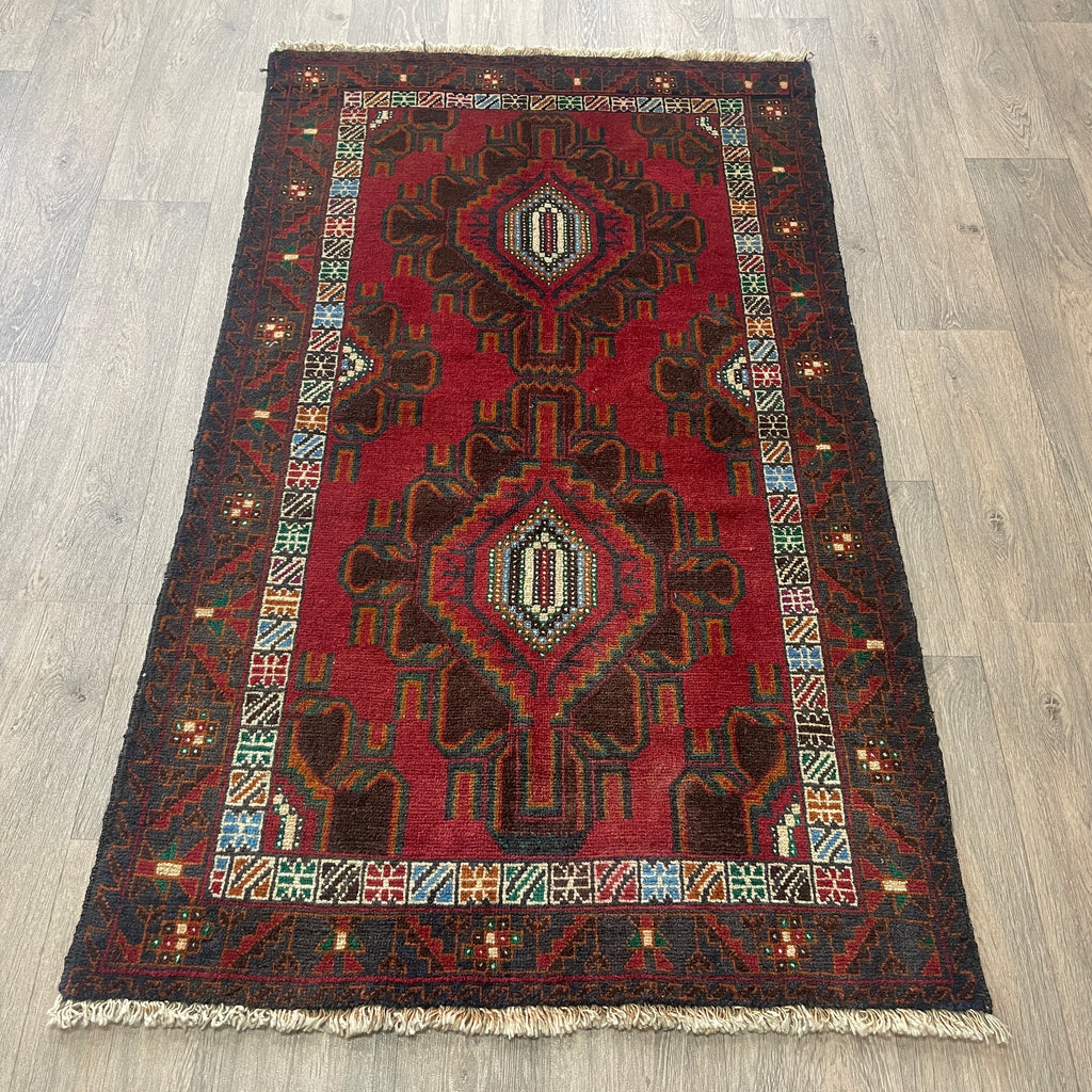 Old Afghan Herati Baluch Rug c. 1980