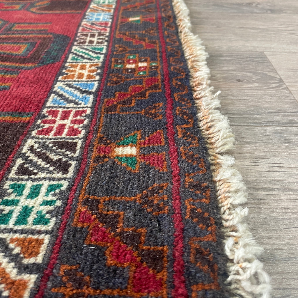 Old Afghan Herati Baluch Rug c. 1980