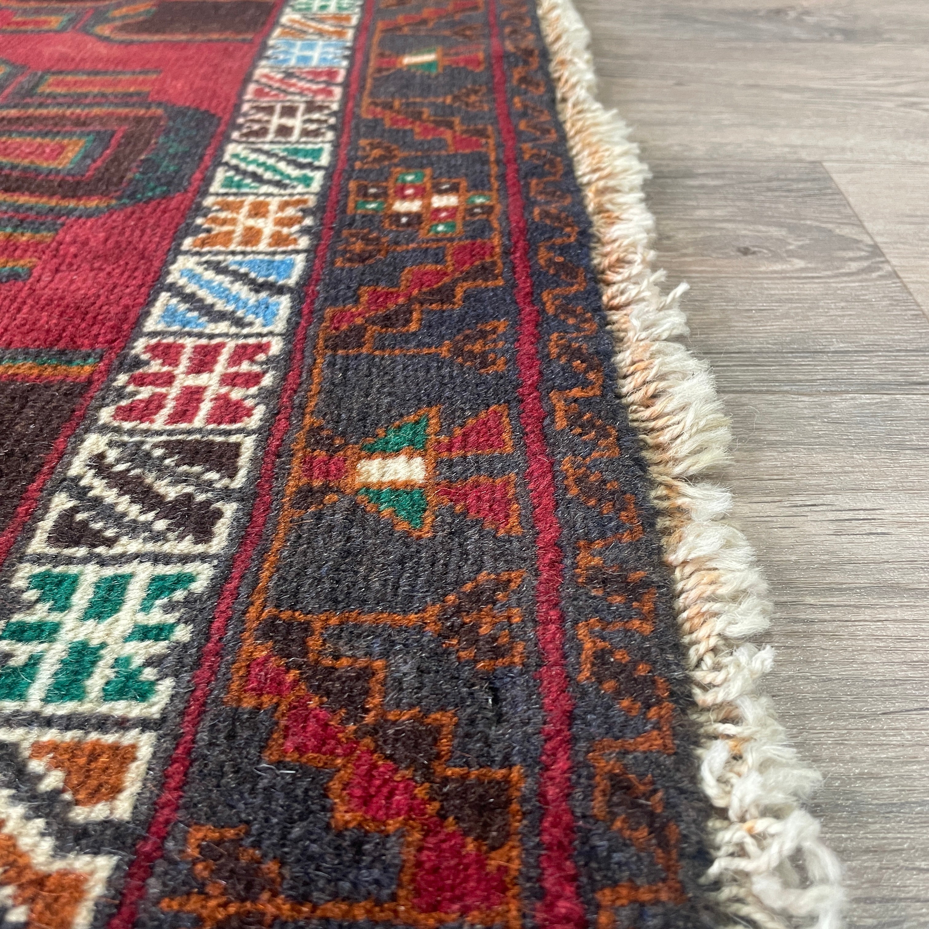 Old Afghan Herati Baluch Rug c. 1980