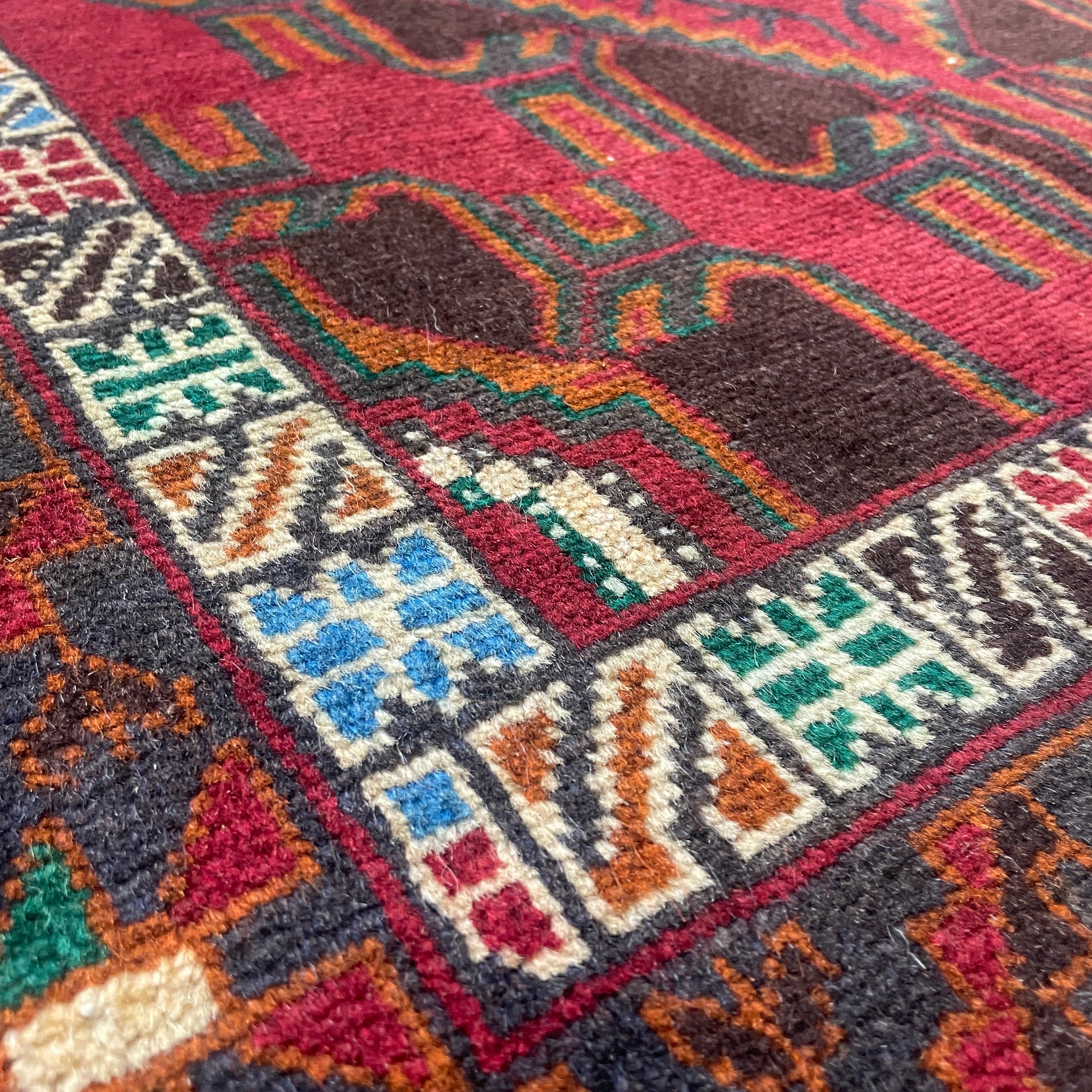Old Afghan Herati Baluch Rug c. 1980