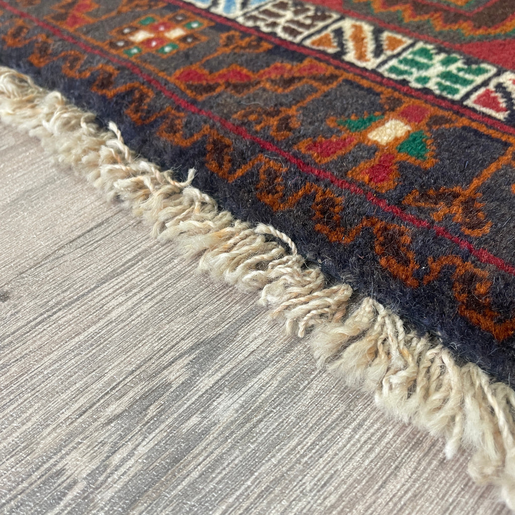 Old Afghan Herati Baluch Rug c. 1980