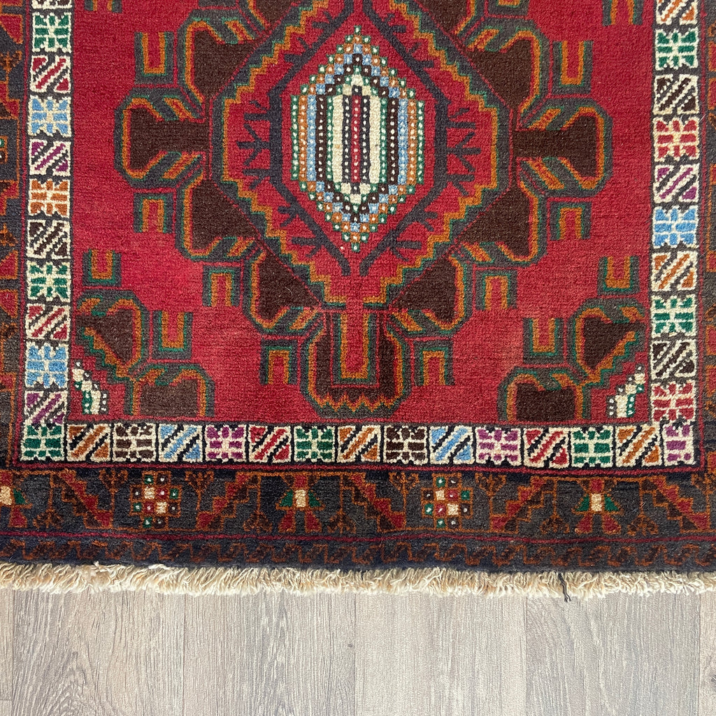 Old Afghan Herati Baluch Rug c. 1980