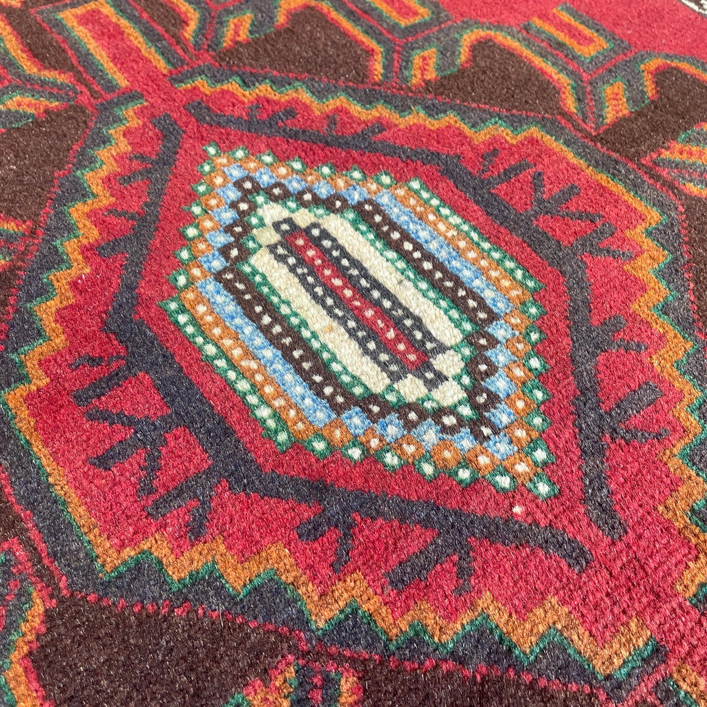 Old Afghan Herati Baluch Rug c. 1980
