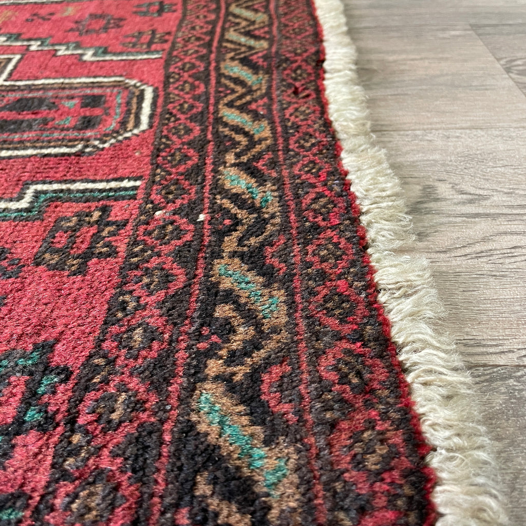 Vintage Afghan Herati Baluch Rug c. 1980
