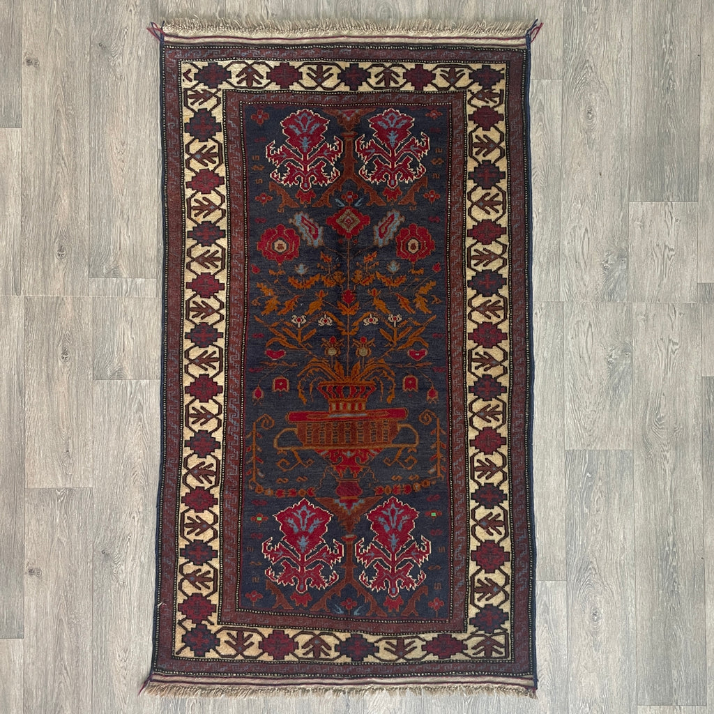 Old Afghan Herati Baluch Rug c. 1980