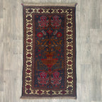 Old Afghan Herati Baluch Rug c. 1980