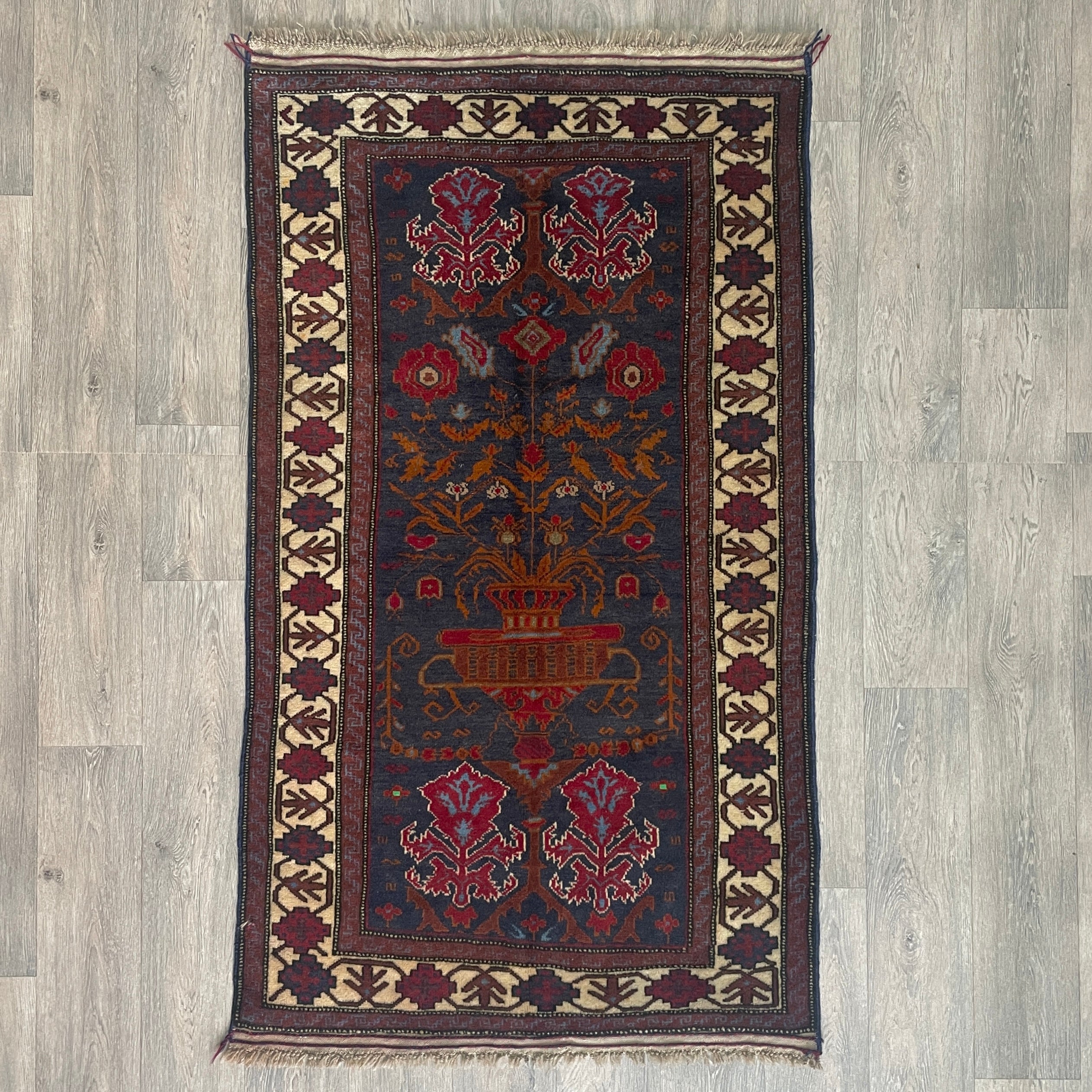 Old Afghan Herati Baluch Rug c. 1980