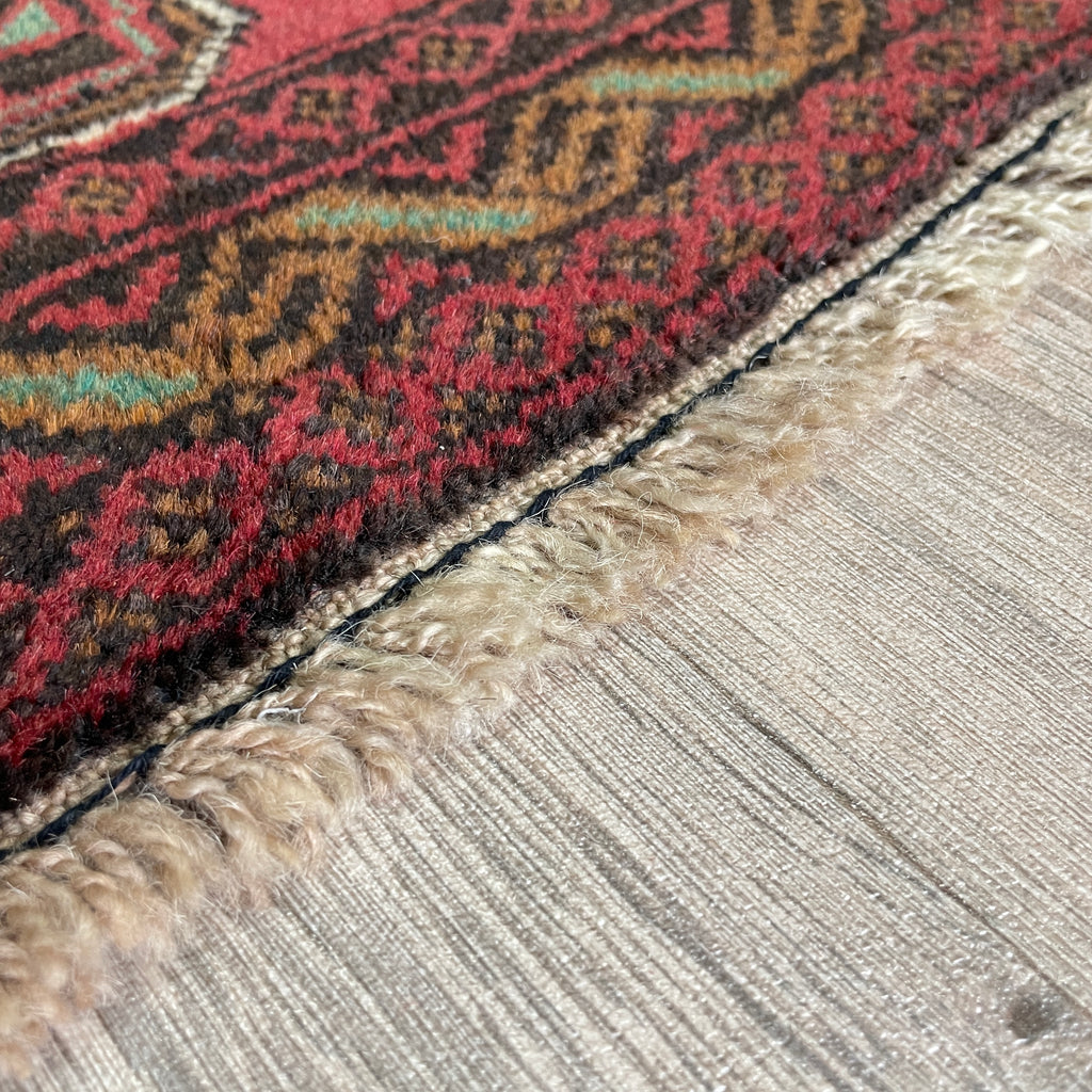 Vintage Afghan Herati Baluch Rug c. 1980