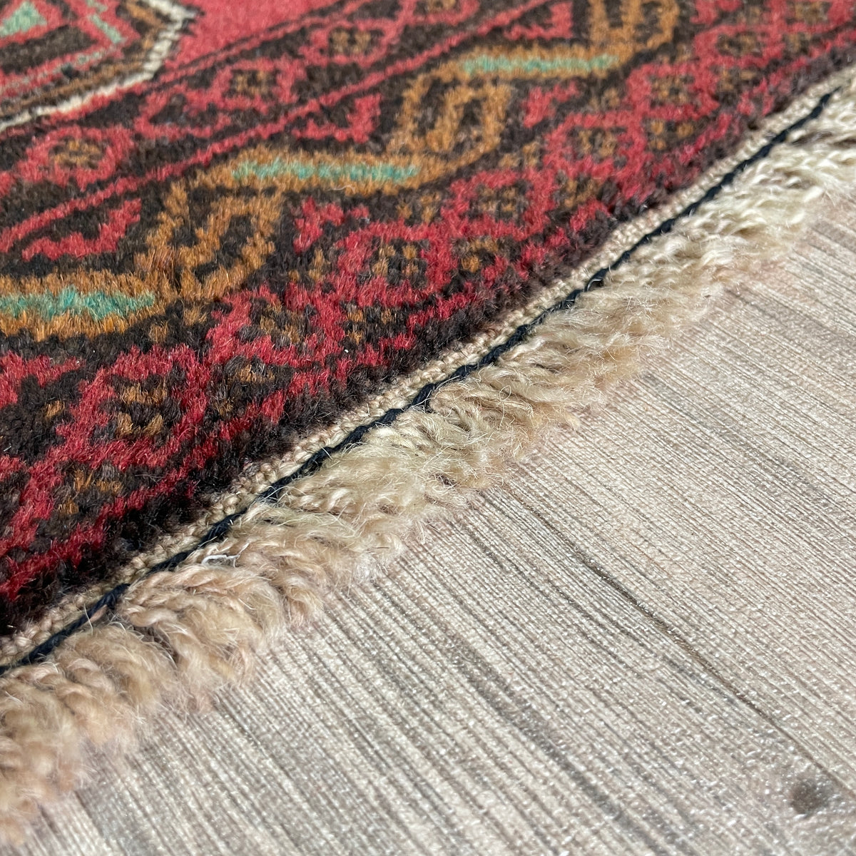 Vintage Afghan Herati Baluch Rug c. 1980