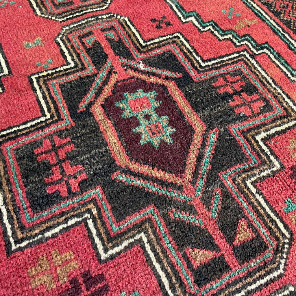 Vintage Afghan Herati Baluch Rug c. 1980