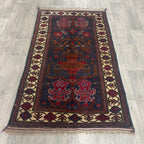 Old Afghan Herati Baluch Rug c. 1980