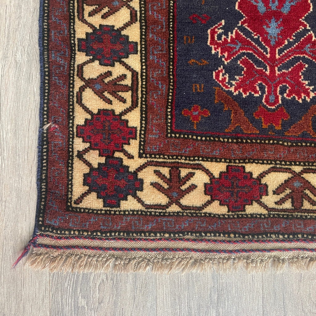 Old Afghan Herati Baluch Rug c. 1980
