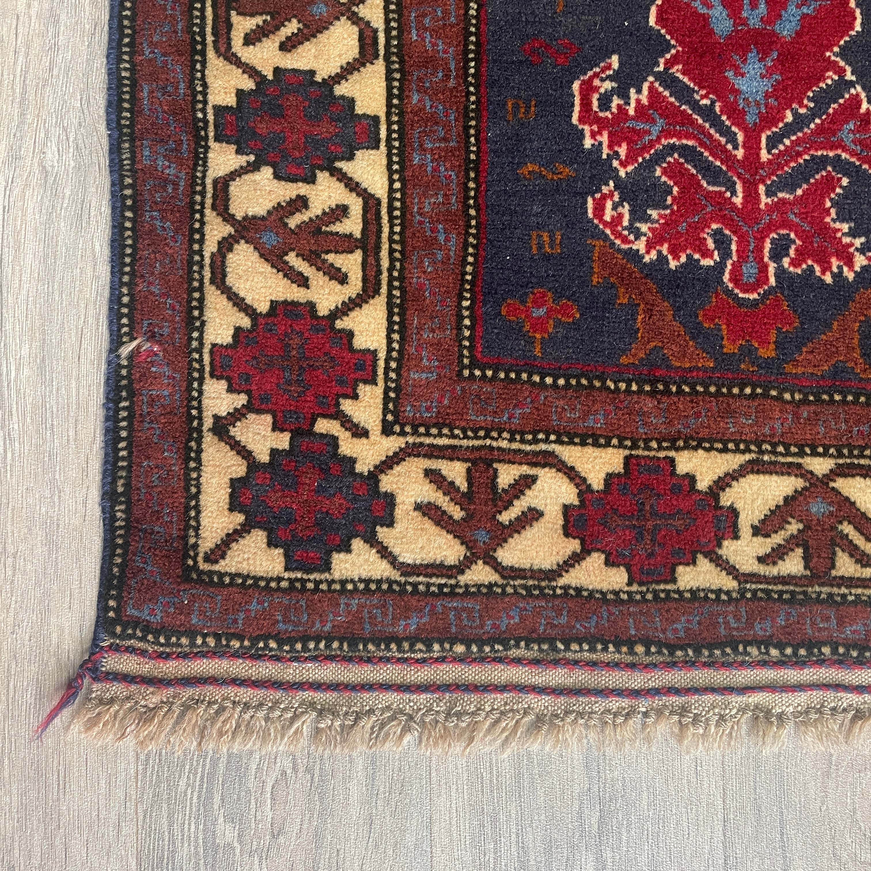 Old Afghan Herati Baluch Rug c. 1980