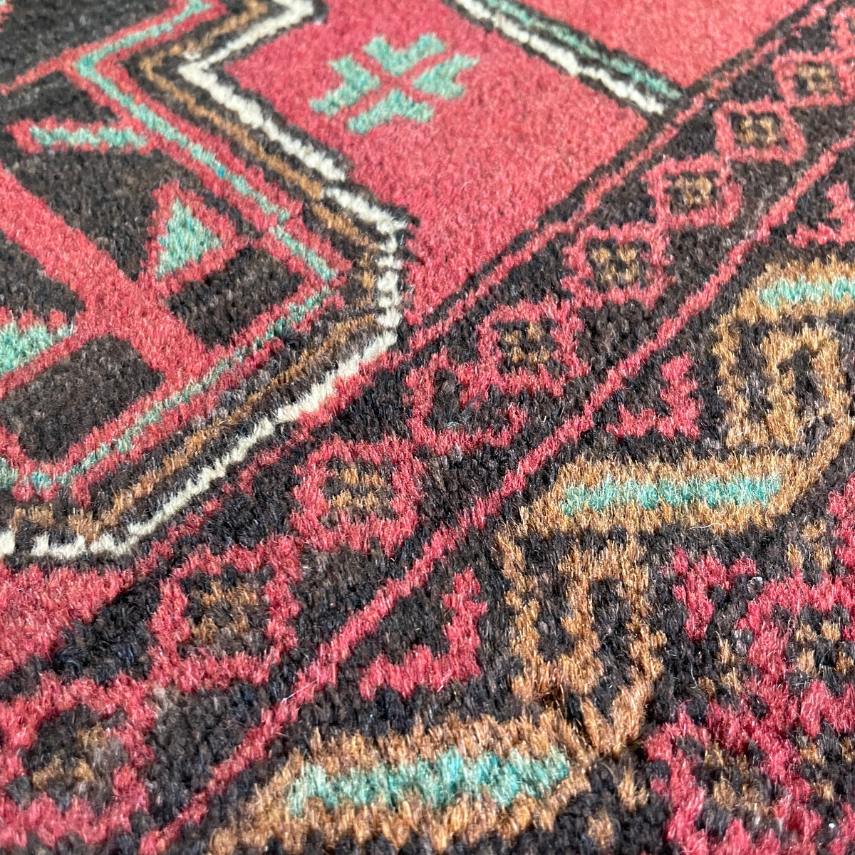 Vintage Afghan Herati Baluch Rug c. 1980