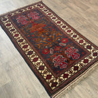 Old Afghan Herati Baluch Rug c. 1980