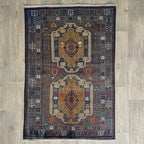 Vintage Afghan Herati Baluch Rug c. 1980