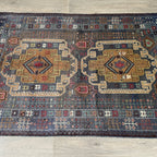 Vintage Afghan Herati Baluch Rug c. 1980