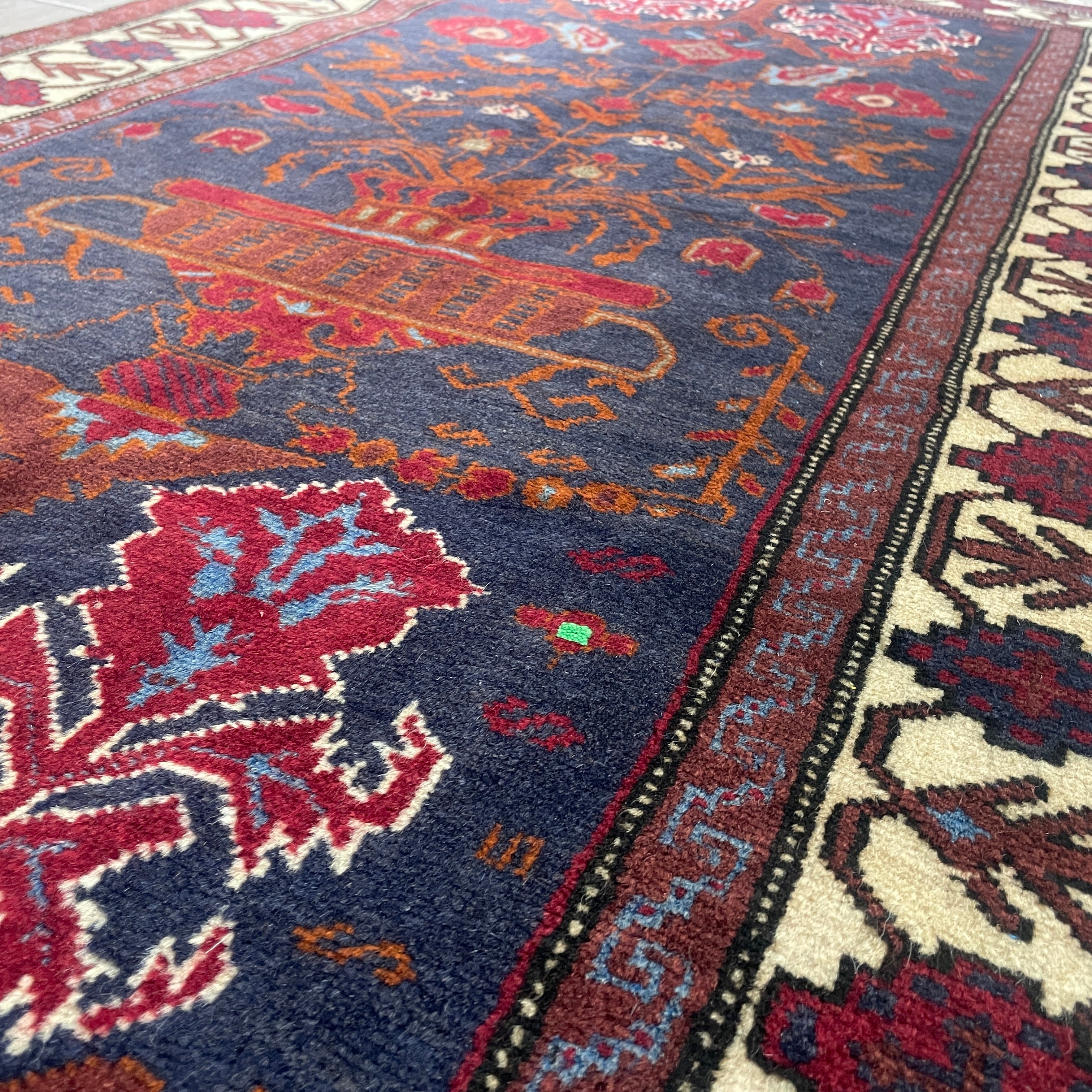 Old Afghan Herati Baluch Rug c. 1980