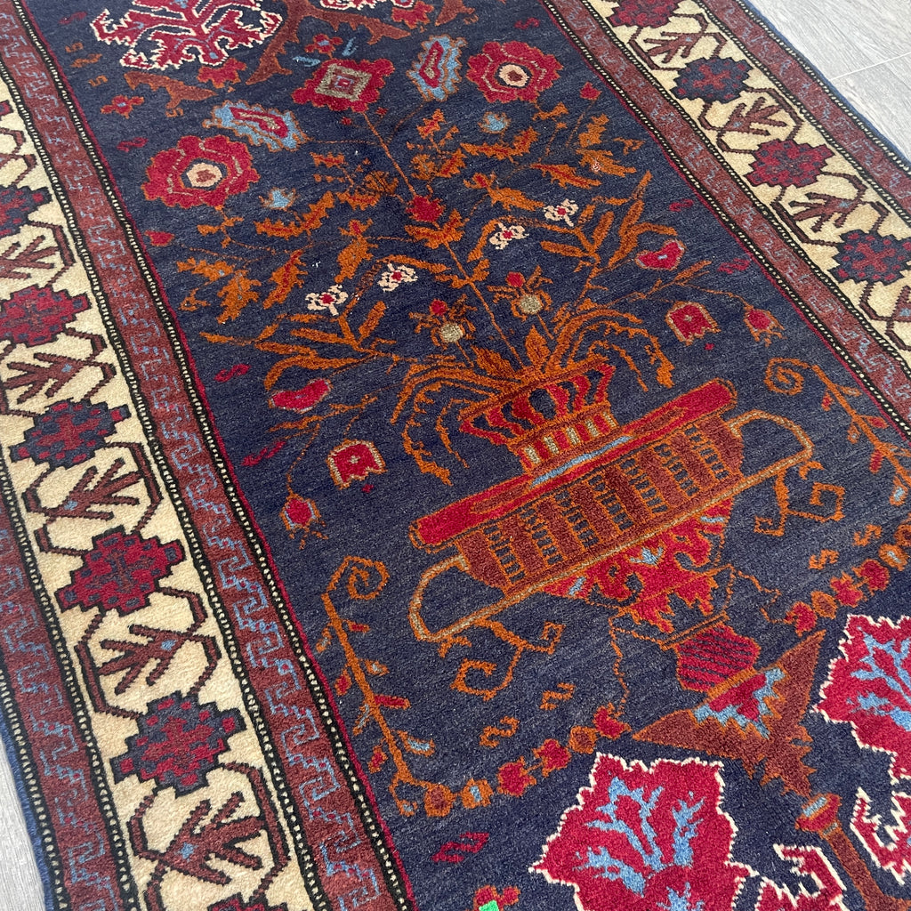 Old Afghan Herati Baluch Rug c. 1980