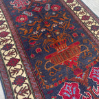 Old Afghan Herati Baluch Rug c. 1980