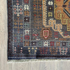 Vintage Afghan Herati Baluch Rug c. 1980