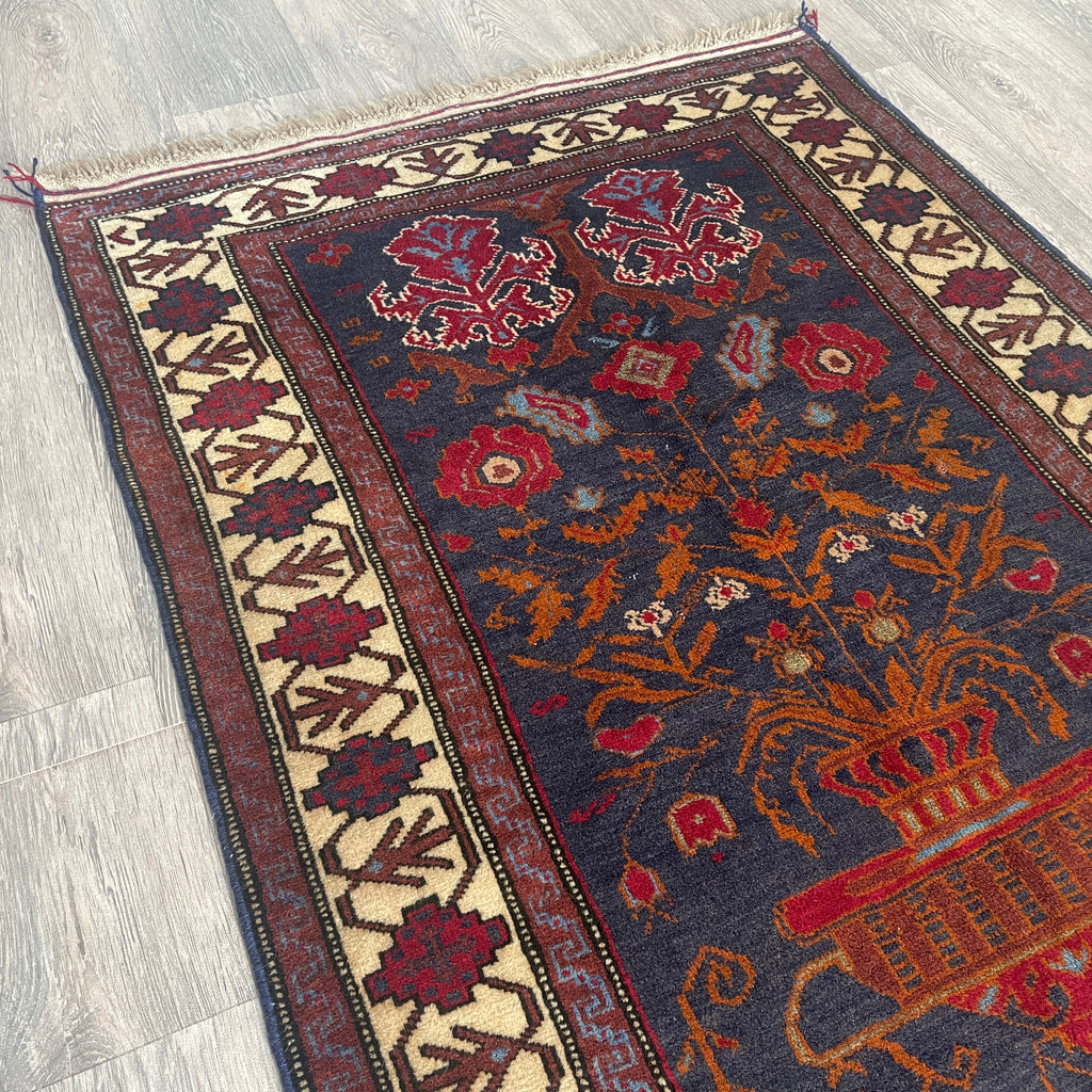 Old Afghan Herati Baluch Rug c. 1980