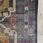 Vintage Afghan Herati Baluch Rug c. 1980