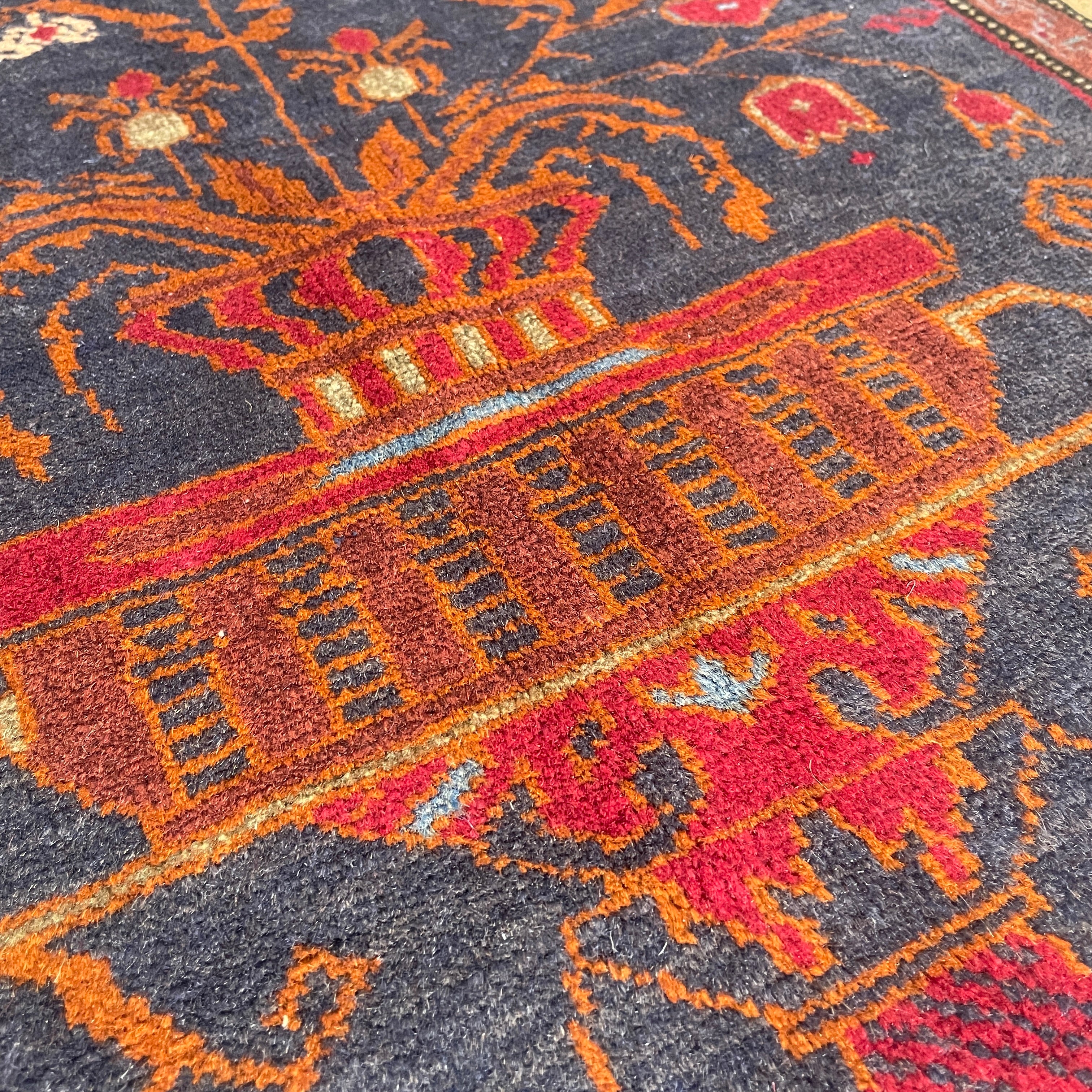 Old Afghan Herati Baluch Rug c. 1980