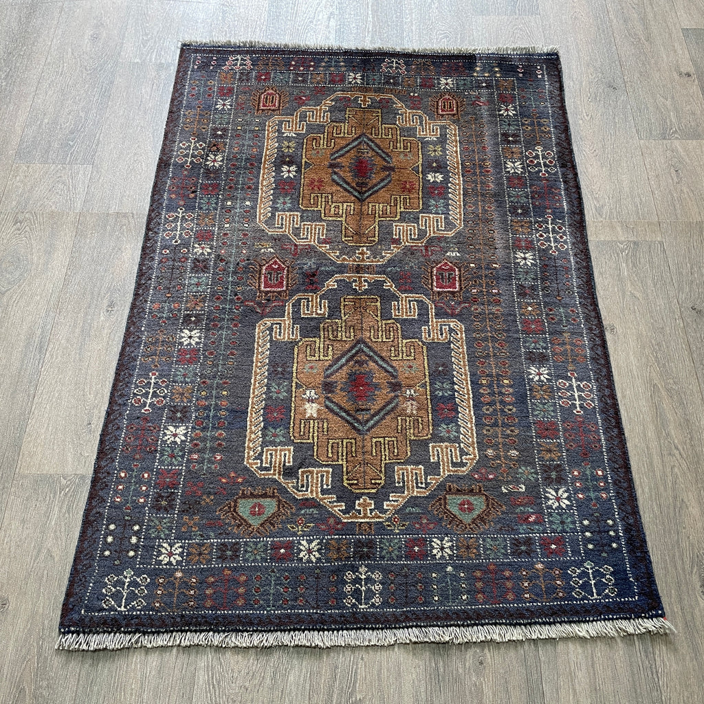 Vintage Afghan Herati Baluch Rug c. 1980