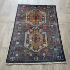 Vintage Afghan Herati Baluch Rug c. 1980
