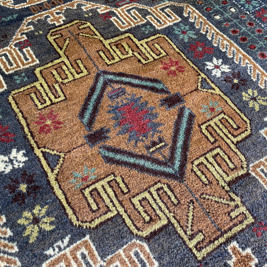 Vintage Afghan Herati Baluch Rug c. 1980