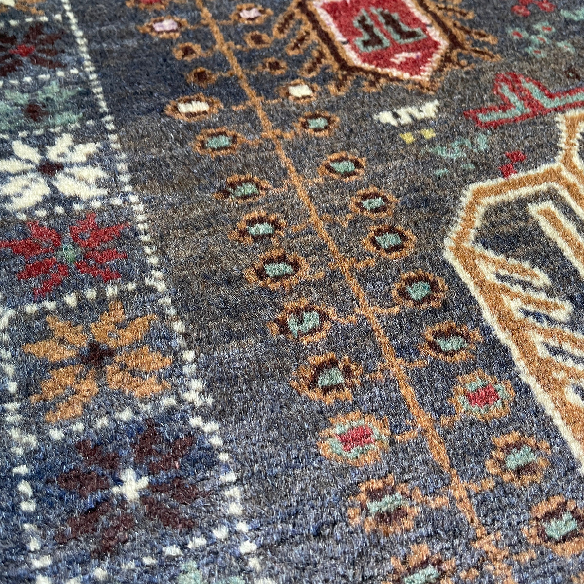 Vintage Afghan Herati Baluch Rug c. 1980