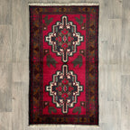 Vintage Afghan Herati Baluch Rug c. 1980