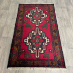 Vintage Afghan Herati Baluch Rug c. 1980