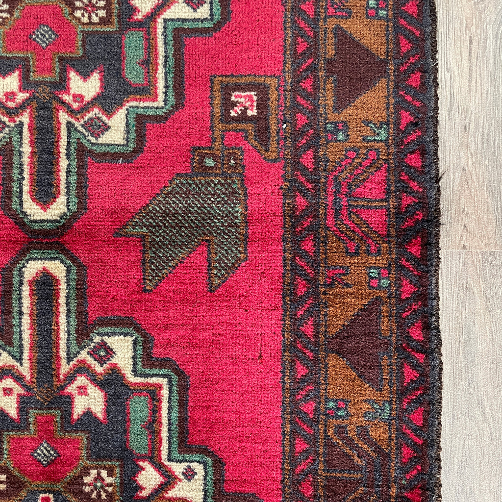 Vintage Afghan Herati Baluch Rug c. 1980