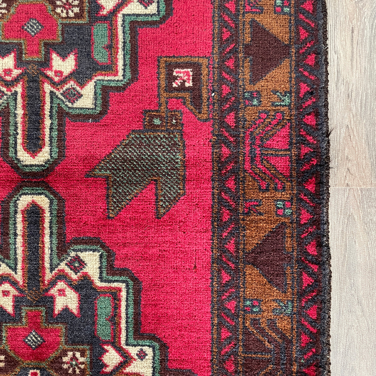Vintage Afghan Herati Baluch Rug c. 1980