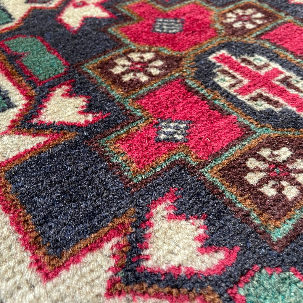 Vintage Afghan Herati Baluch Rug c. 1980