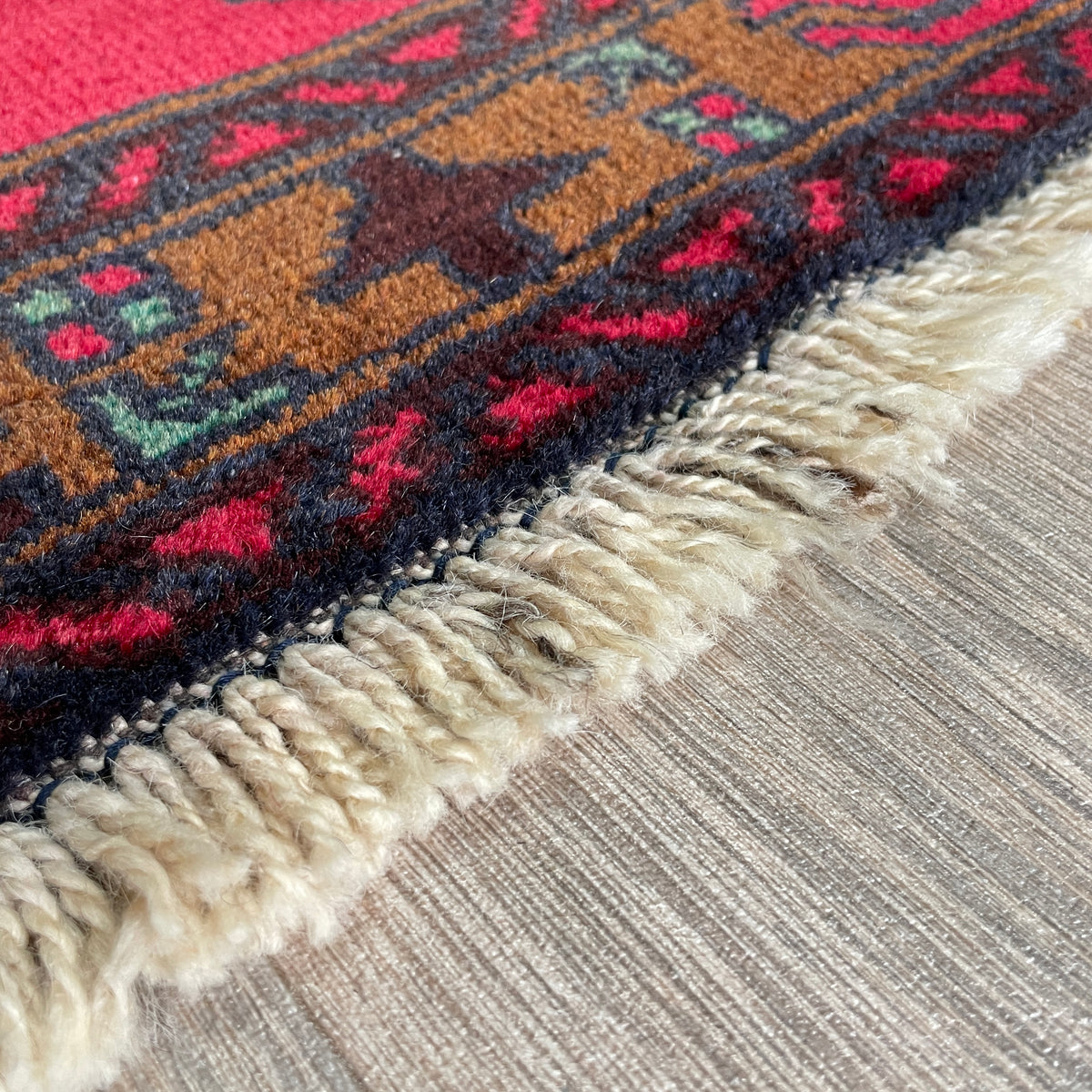 Vintage Afghan Herati Baluch Rug c. 1980