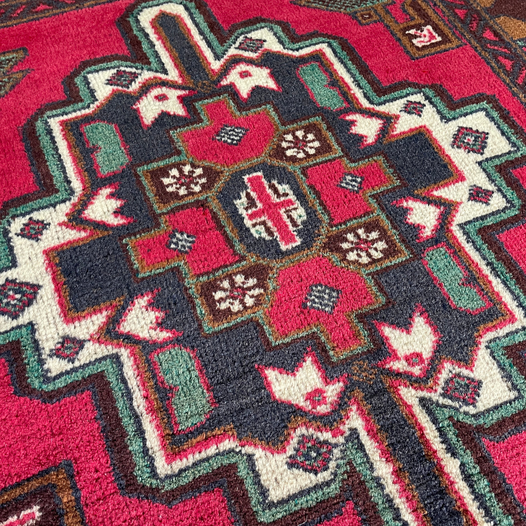 Vintage Afghan Herati Baluch Rug c. 1980