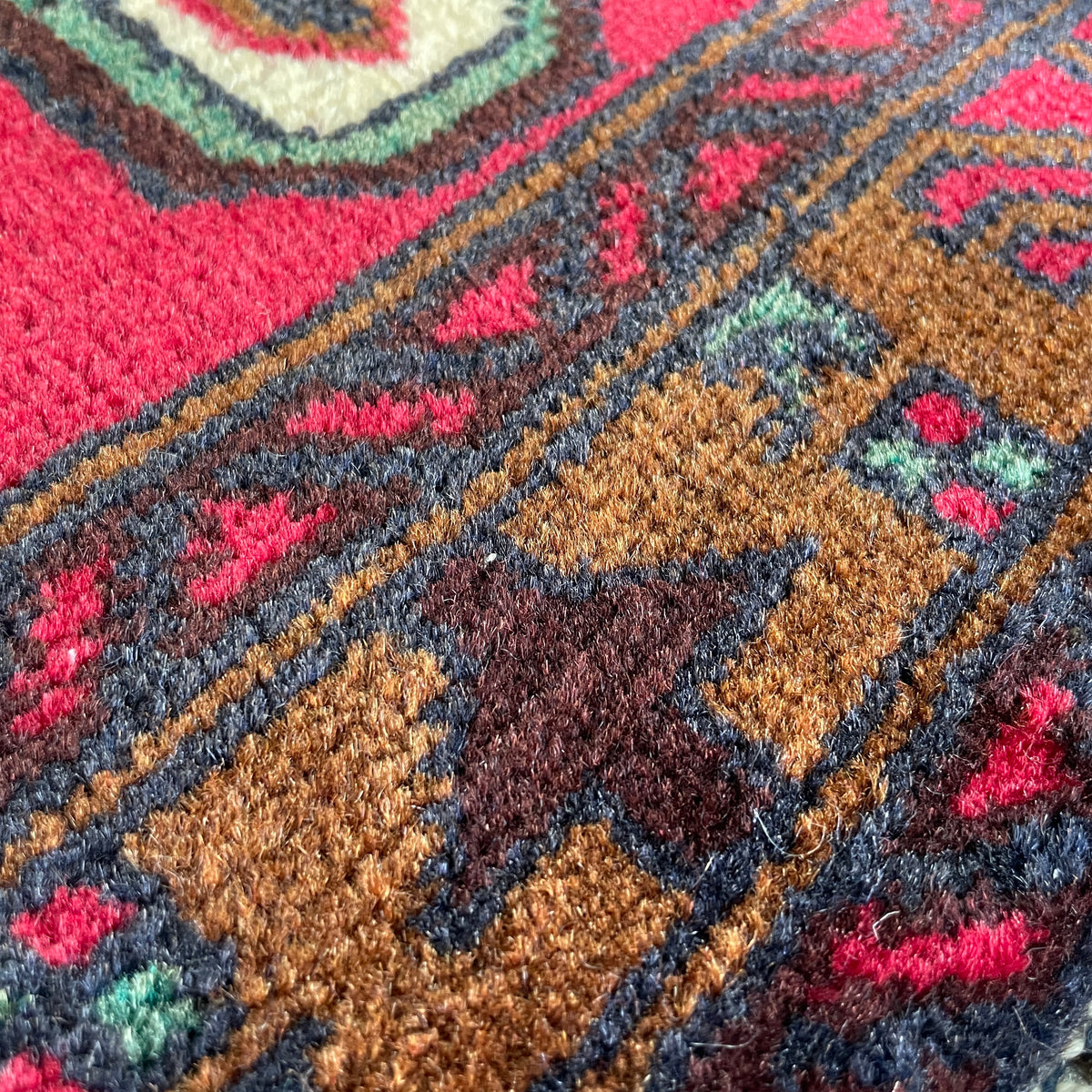 Vintage Afghan Herati Baluch Rug c. 1980